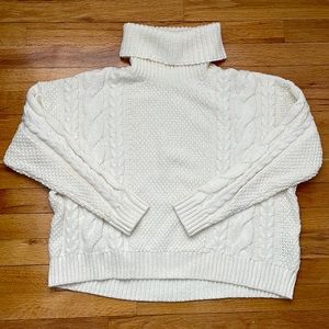 Madewell women’s cream colored turtleneck sweater